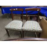 PAIR OF REGENCY PERIOD BAR BACK DINING CHAIRS