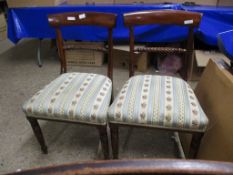 PAIR OF REGENCY PERIOD BAR BACK DINING CHAIRS