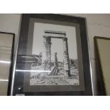 PRINT OF ROMAN RUINS IN SILVER FRAME