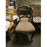 TWO VICTORIAN BALLOON BACK DINING CHAIRS