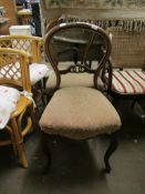 TWO VICTORIAN BALLOON BACK DINING CHAIRS