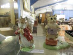 BORDER FINE ARTS MODEL OF MISS MOPPET AND MOUSE, TOGETHER WITH A BESWICK BEATRIX POTTER MODEL OF