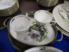 SMALL TRAY CONTAINING CROWN STAFFORDSHIRE ORNAMENTS
