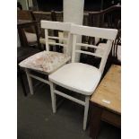 PAIR OF WHITE PAINTED KITCHEN CHAIRS