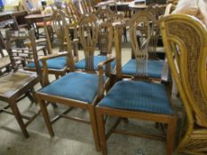 SET OF FIVE HEPPLEWHITE STYLE DINING CHAIRS (2 CARVERS AND 3 SINGLE CHAIRS)