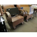 PAIR OF UTILITY TYPE ARMCHAIRS