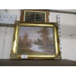 MODERN LANDSCAPE PICTURE IN GILT FRAME