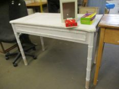 WHITE PAINTED SIDE TABLE, 112CM WIDE