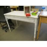 WHITE PAINTED SIDE TABLE, 112CM WIDE