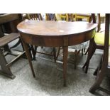 MAHOGANY DEMI-LUNE TABLE, 96CM WIDE