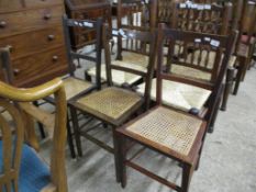 SET OF THREE EARLY 20TH CENTURY CANE SEATED BEDROOM CHAIRS