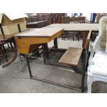 VINTAGE LIGHT WOOD SCHOOL DESK, 56CM WIDE