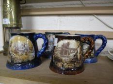 SET OF FOUR YARMOUTH POTTERY MUGS