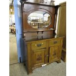 ARTS & CRAFTS STYLE OAK MIRROR BACK SIDEBOARD, 122CM WIDE