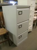 THREE DRAWER METAL FILING CABINET