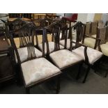 SET OF SIX HEPPLEWHITE STYLE MAHOGANY DINING CHAIRS, ONE CARVER AND 5 SINGLE CHAIRS (6)