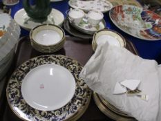 TRAY CONTAINING DINNER WARES BY WEDGWOOD IN THE CORNUCOPIA DESIGN