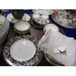 TRAY CONTAINING DINNER WARES BY WEDGWOOD IN THE CORNUCOPIA DESIGN