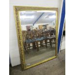 LARGE REPRODUCTION GILT FRAMED RECTANGULAR WALL MIRROR, 109CM WIDE