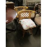 PAIR OF MODERN CANE CONSERVATORY CHAIRS