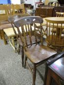 TWO STICK BACK SOLID SEAT KITCHEN CHAIRS