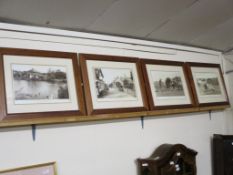 SET OF FOUR VINTAGE FRAMED BLACK AND WHITE PHOTOGRAPHS DEPICTING SCENES OF MUNDESLEY