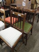 THREE 19TH CENTURY STICK BACK DINING CHAIRS (VARIOUS SEATS)