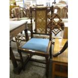 1920S OAK CANE BACK DINING CHAIR