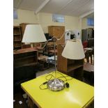 CHROMIUM TWO BRANCH TABLE LAMP, 57CM HIGH