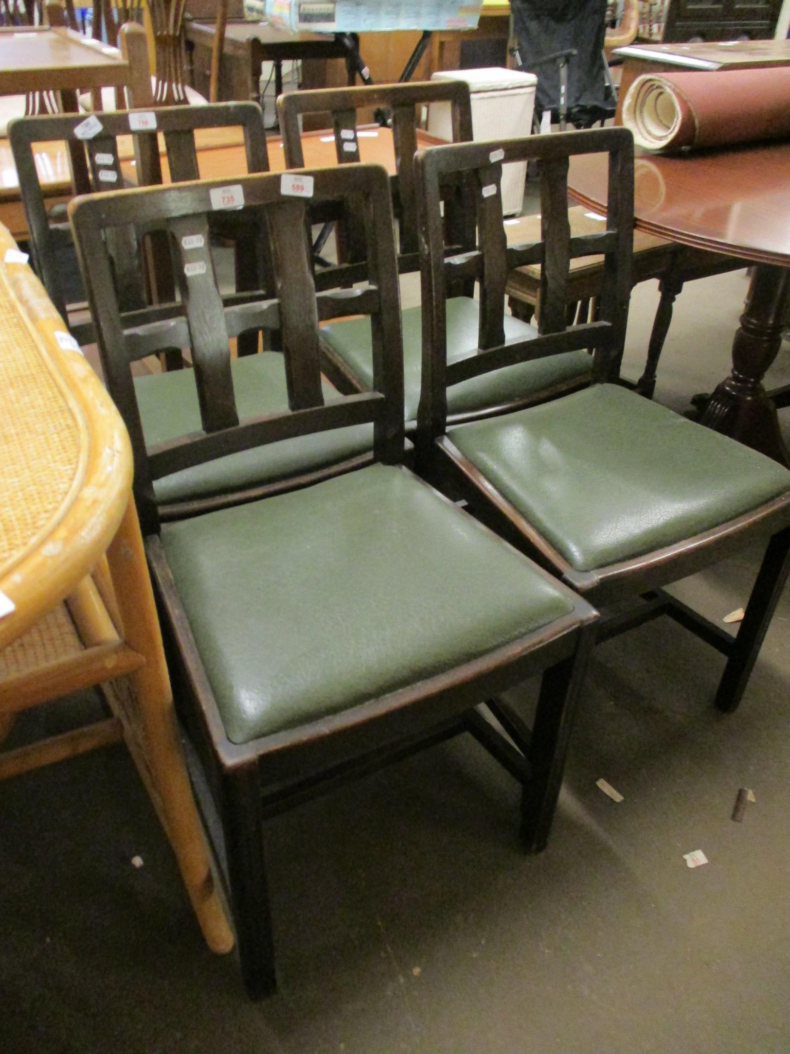 SET OF FOUR OAK DINING CHAIRS