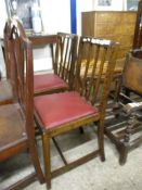 PAIR OF EARLY 20TH CENTURY DARK OAK DINING CHAIRS