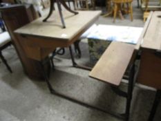 VINTAGE LIGHT WOOD SCHOOL DESK, 56CM WIDE