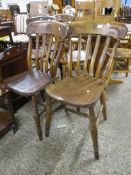 TWO SLAT BACK SOLID SEAT KITCHEN CHAIRS