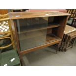 MODERN DISPLAY CABINET WITH SLIDING GLASS DOORS, 85CM WIDE