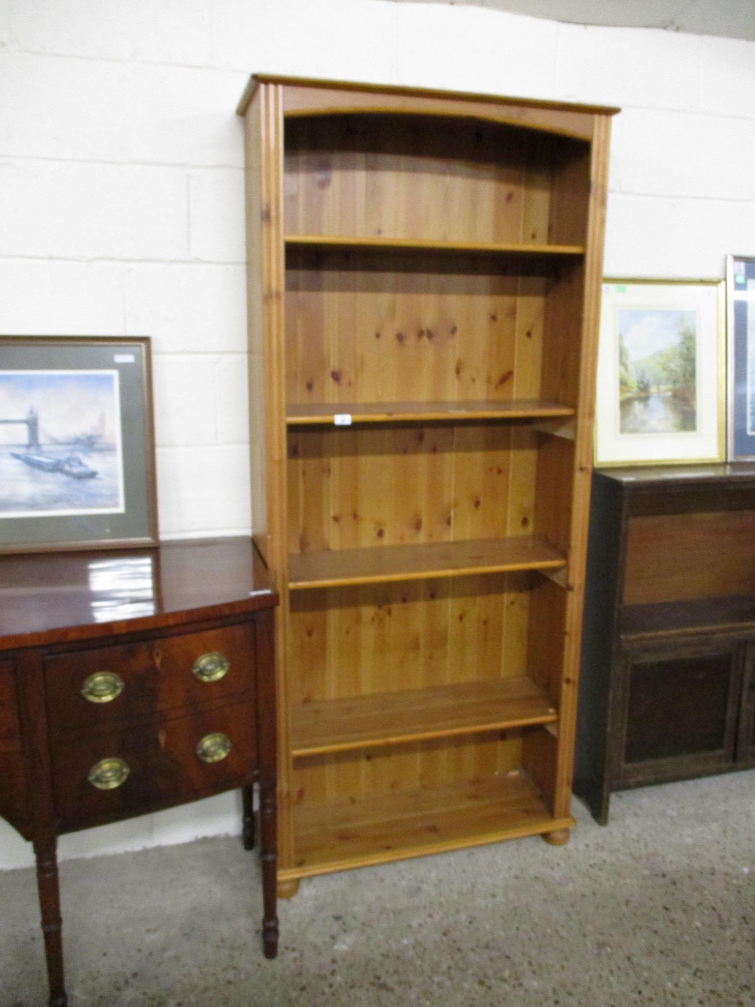 MODERN PINE BOOKCASE, 90CM WIDE