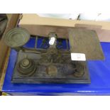 SET OF VINTAGE POST OFFICE SCALES WITH TARIFF STARTING AT 1D