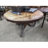 VICTORIAN MAHOGANY CIRCULAR PEDESTAL DINING TABLE, 123CM DIAM