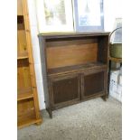 DARK OAK BOOKCASE CABINET, 93.5CM WIDE