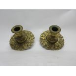 Pair of brass candlesticks, 9cm high