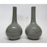 Two Chinese crackle glaze vases on a grey ground (2)