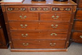 Large mahogany chest fitted with three shallow drawers over two further short and three full width