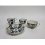 Group of 18th century Worcester wares decorated with various Kakiemon type designs including