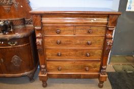 Victorian Scotch chest with six drawers, 120cm wide