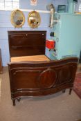 Mahogany single bedstead with moulded headboard and serpentine foot board, 139cm wide