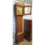 Late 18th/early 19th century oak provincial longcase clock with swan neck pediment and central