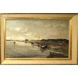 AR Jack Cox (1914-2007) Norfolk Estuary, oil on board, signed lower left, 44 x 69cm