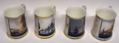 Group of four Nelson commemorative mugs produced by Royal Doulton in a limited edition of 2500,