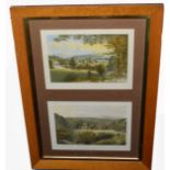 Set of six 19th century coloured prints, in three frames, Titled Abbey's, each image 17 x 25cm, (3)