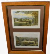 Set of six 19th century coloured prints, in three frames, Titled Abbey's, each image 17 x 25cm, (3)