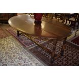 Good quality Wake style large drop leaf dining table by Simon Simpson, 205cm long